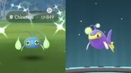 A shiny Chinchou and Lanturn as they appear in Pokemon GO (Image via Niantic)